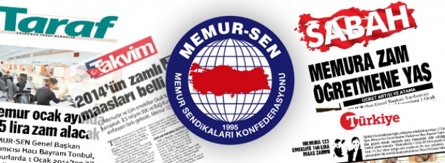 Memur-Sen’in Toplu Sözleşme Başarısı Gazetelerde Yer Almaya Devam Ediyor.